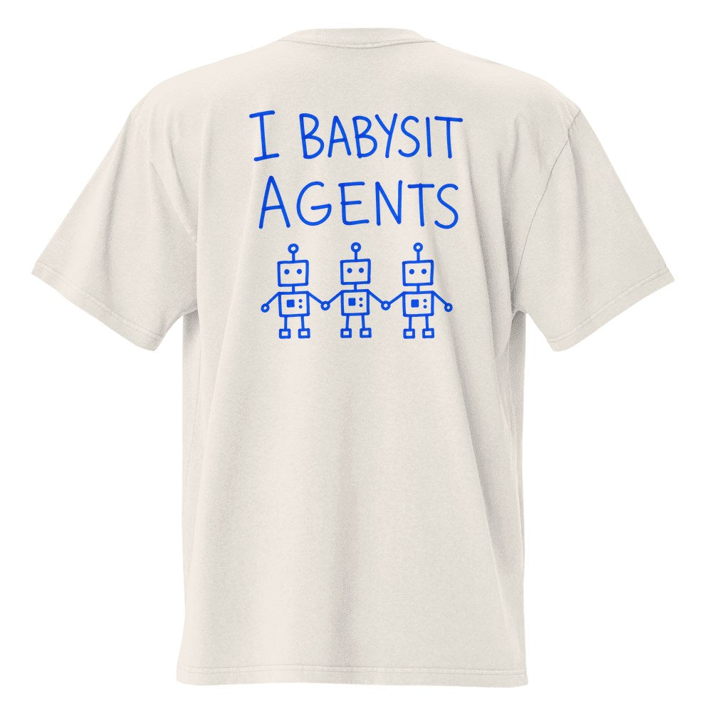 I Babysit Agents Heavy Faded Tee in Faded Bone