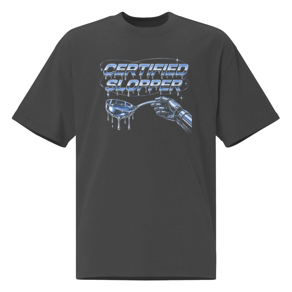 Certified Slopper Heavy Faded Tee in Faded Black