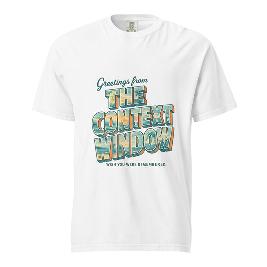 Greetings from the Context Window Heavy Tee in White