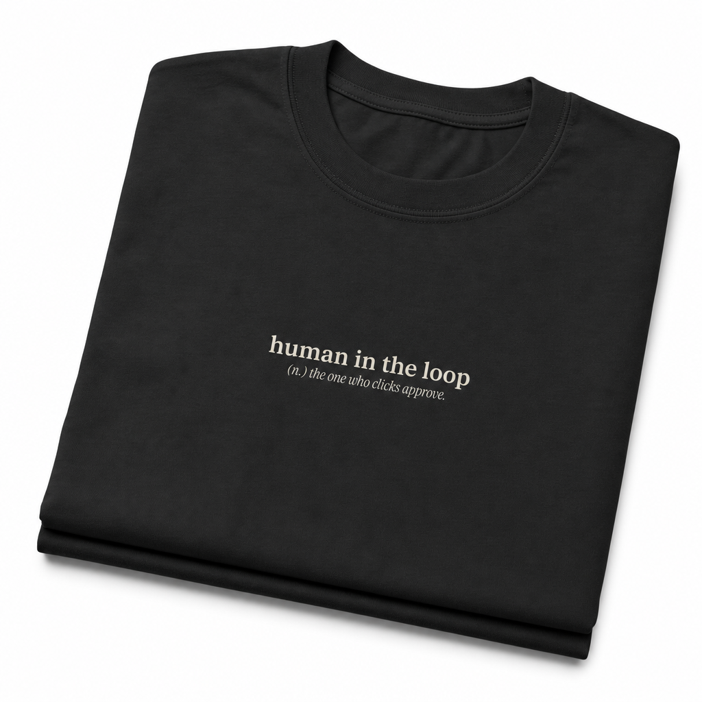 Human in the Loop (n.) Heavy Tee in Black