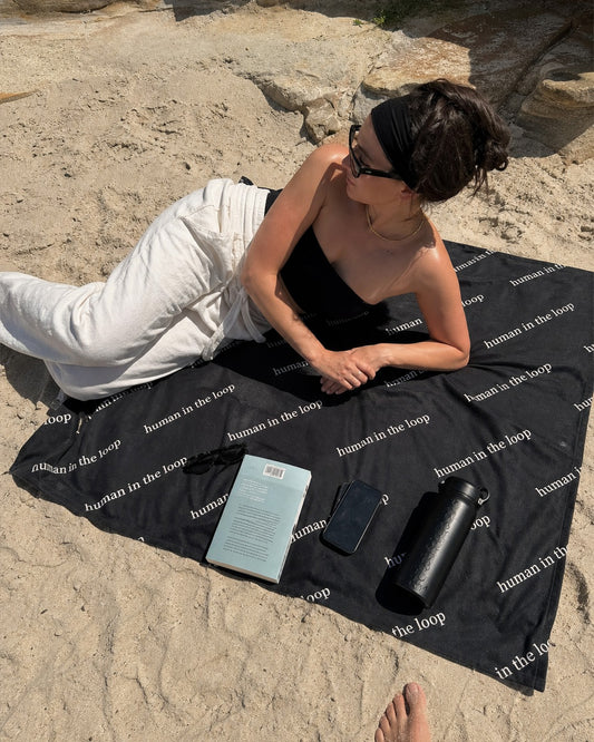 Human in the Loop Beach Towel, worn and used