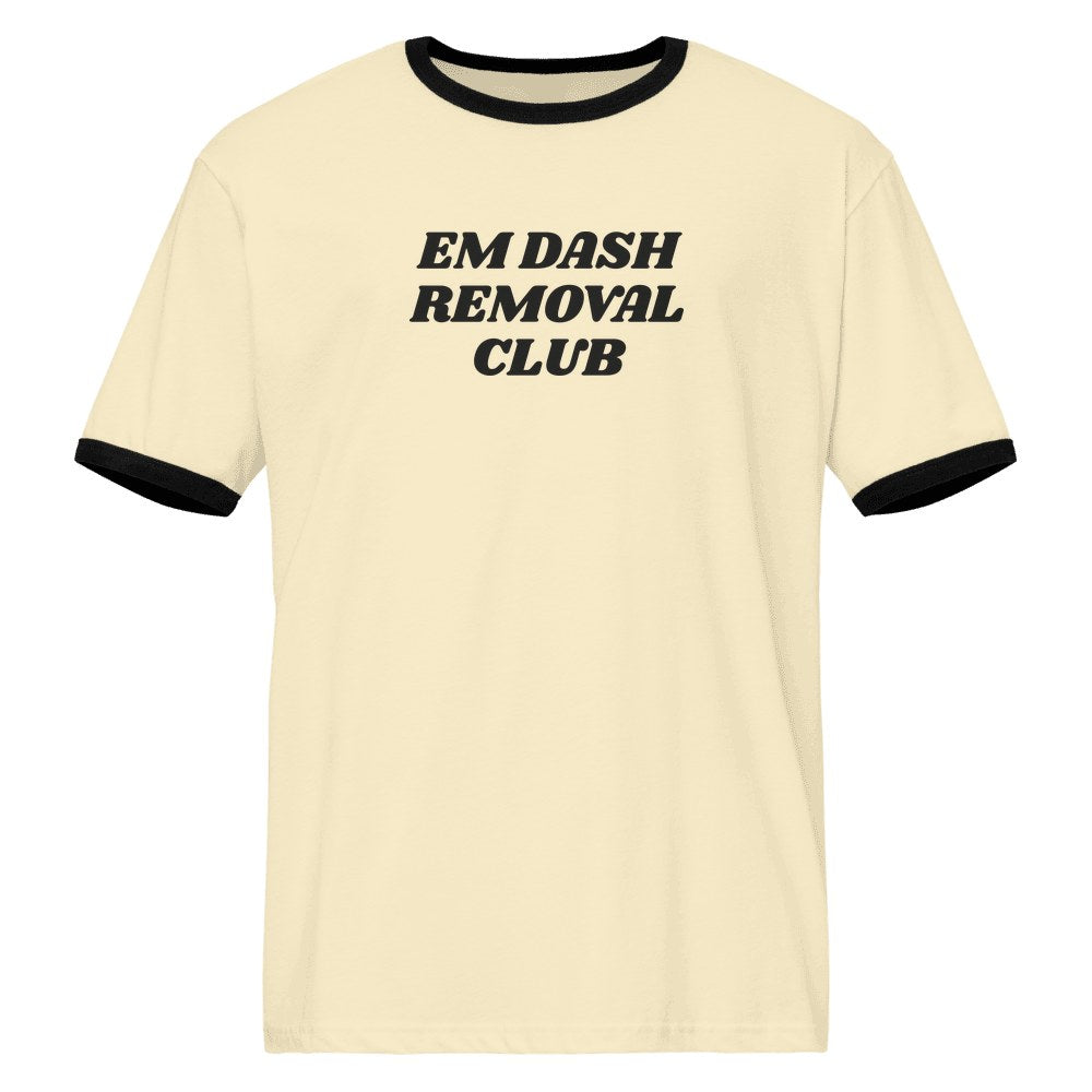 Em Dash Removal Club Ringer in Natural / Black