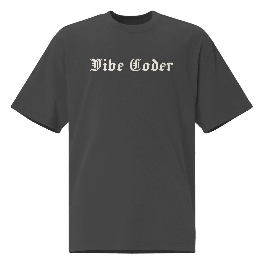 Vibe Coder Heavy Faded Tee in Faded Black