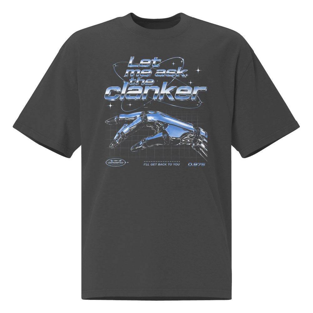 Let Me Ask the Clanker Heavy Faded Tee in Faded Black