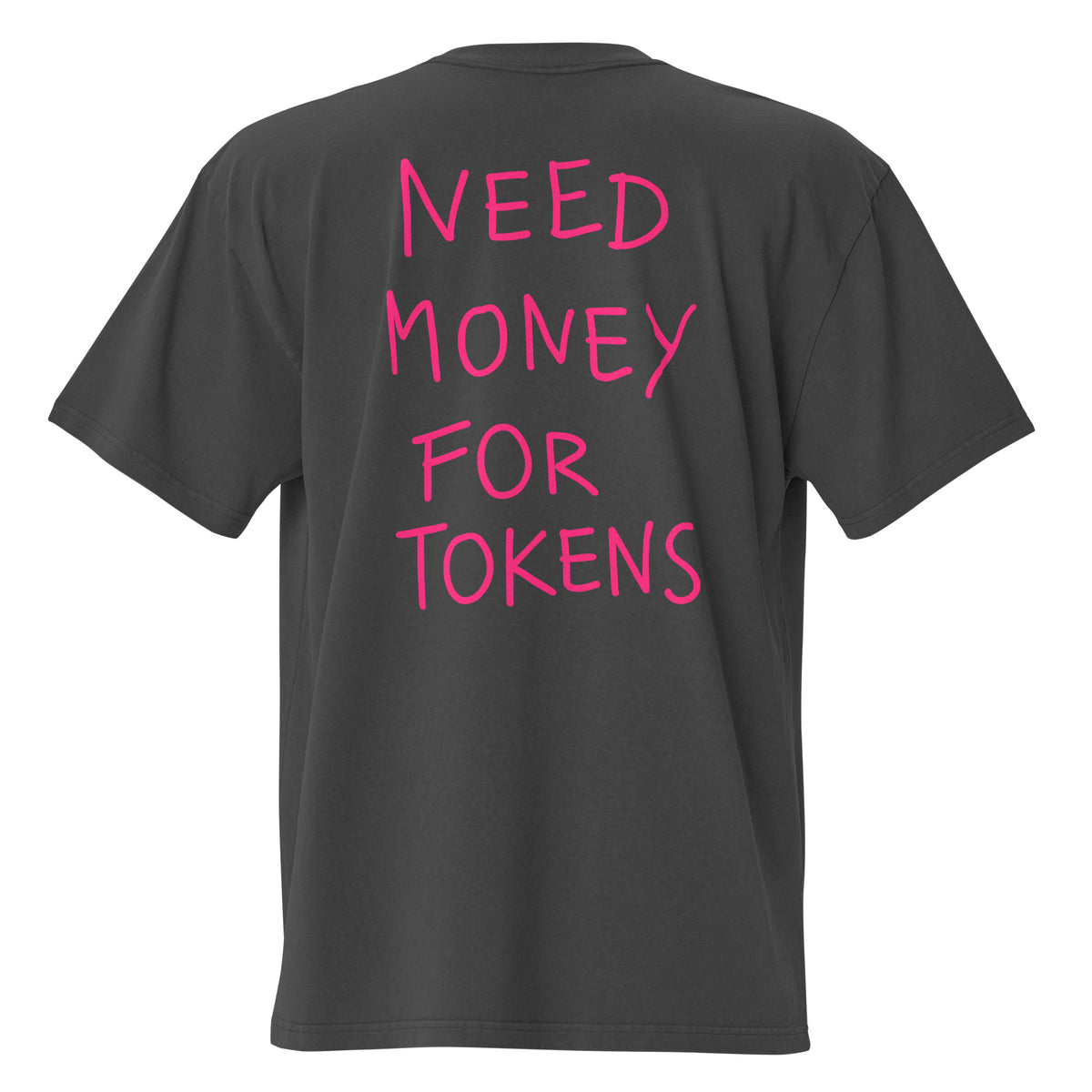 Need Money for Tokens Heavy Faded Tee in Faded Black
