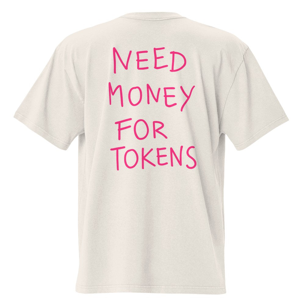 Need Money for Tokens Heavy Faded Tee in Faded Bone