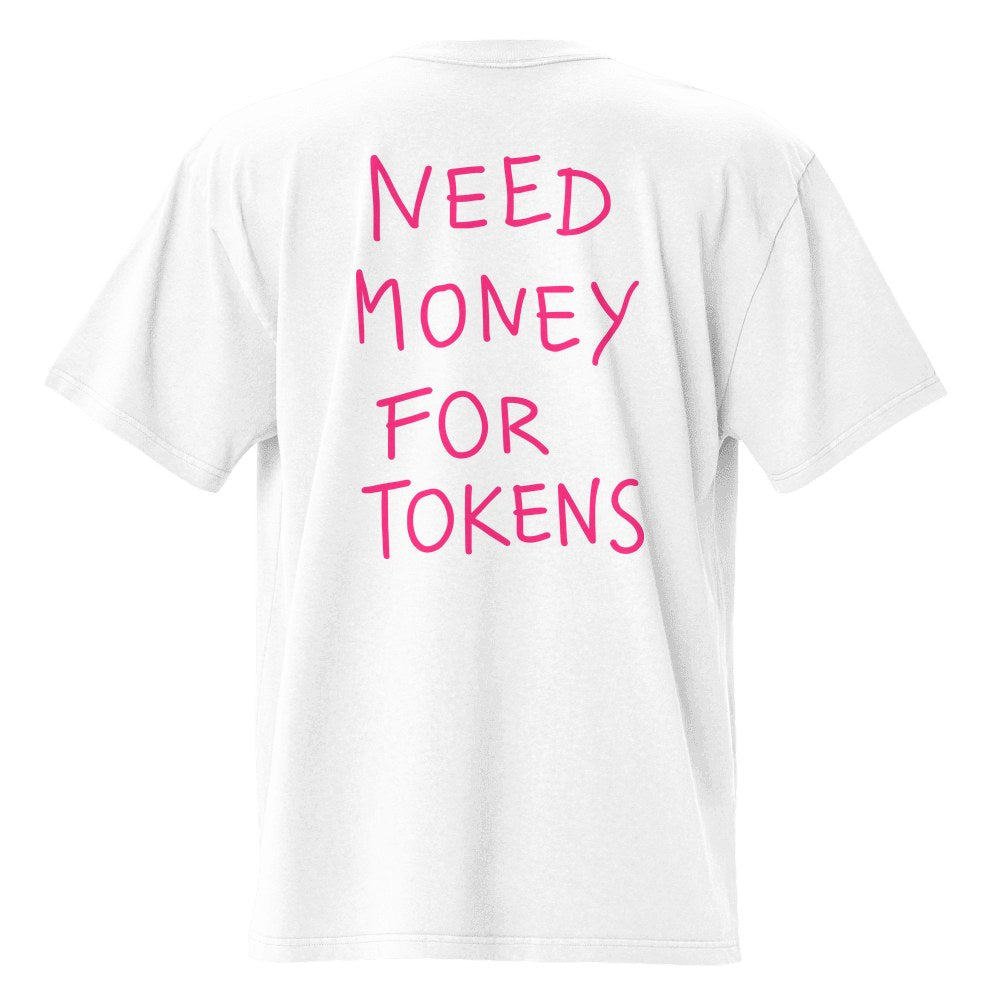 Need Money for Tokens Heavy Faded Tee in Faded White