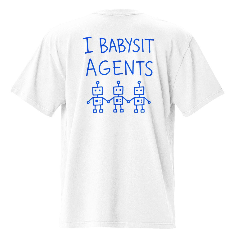 I Babysit Agents Heavy Faded Tee in Faded White