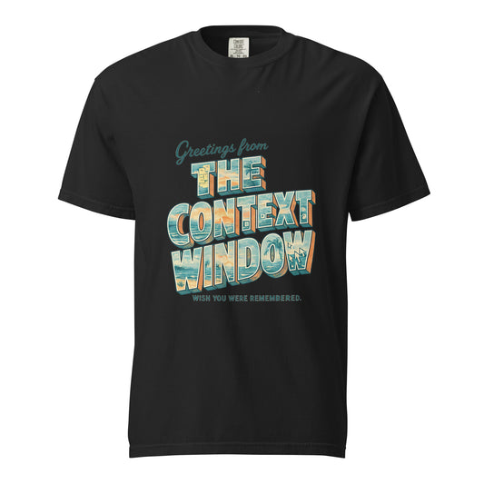 Greetings from the Context Window Heavy Tee in Black