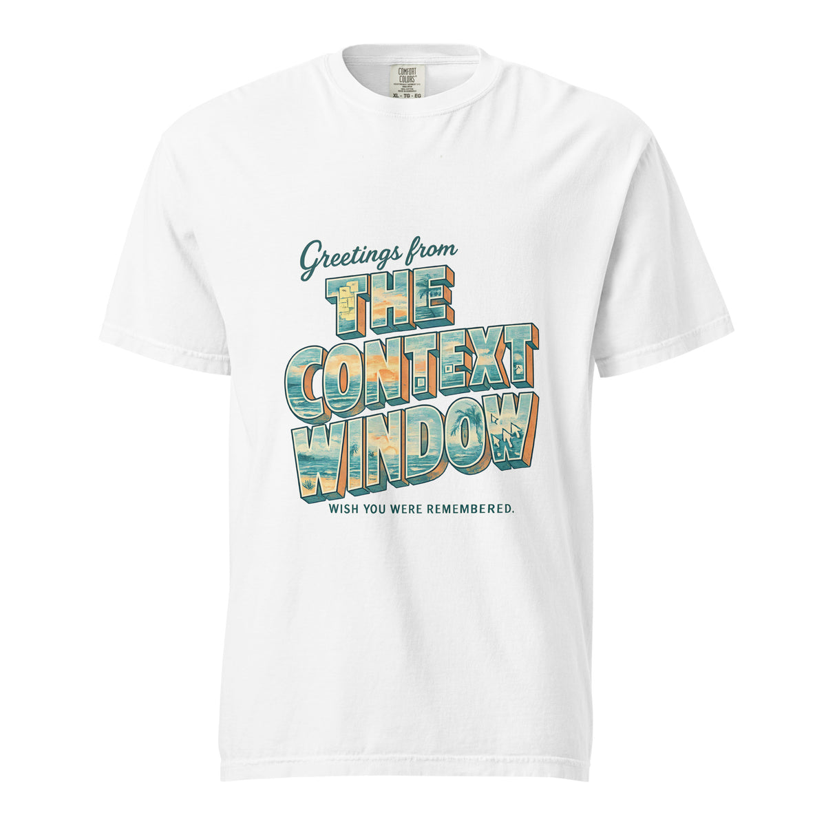 Greetings from the Context Window Heavy Tee in White