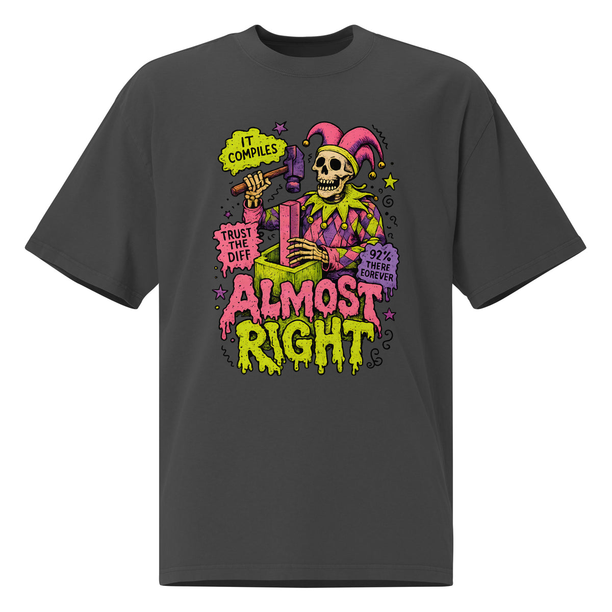 Almost Right Heavy Faded Tee in Faded Black