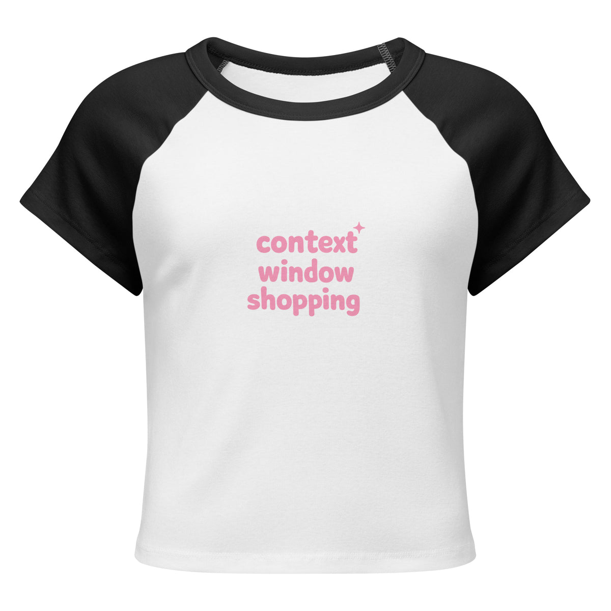 Context Window Shopping Raglan Baby Tee in White/Black