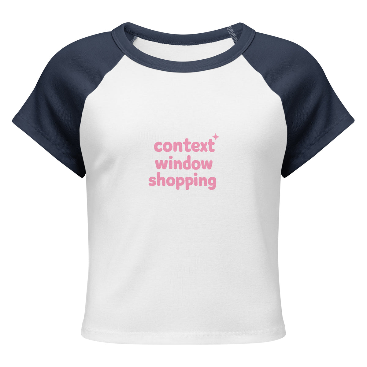 Context Window Shopping Raglan Baby Tee in White/Navy