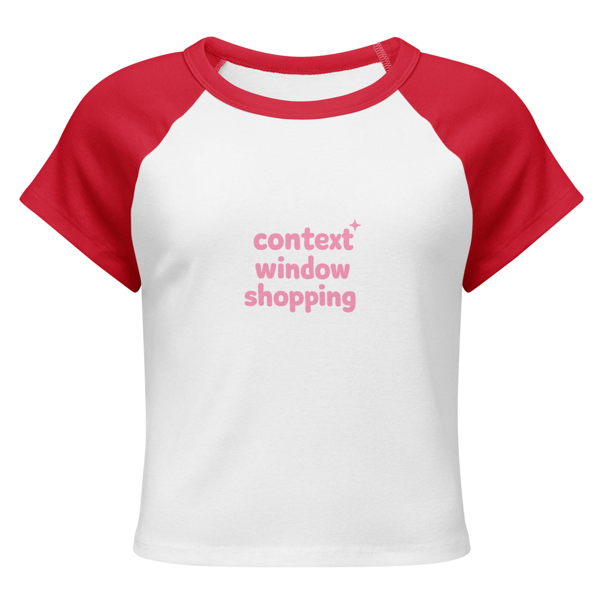 Context Window Shopping Raglan Baby Tee in White/Red