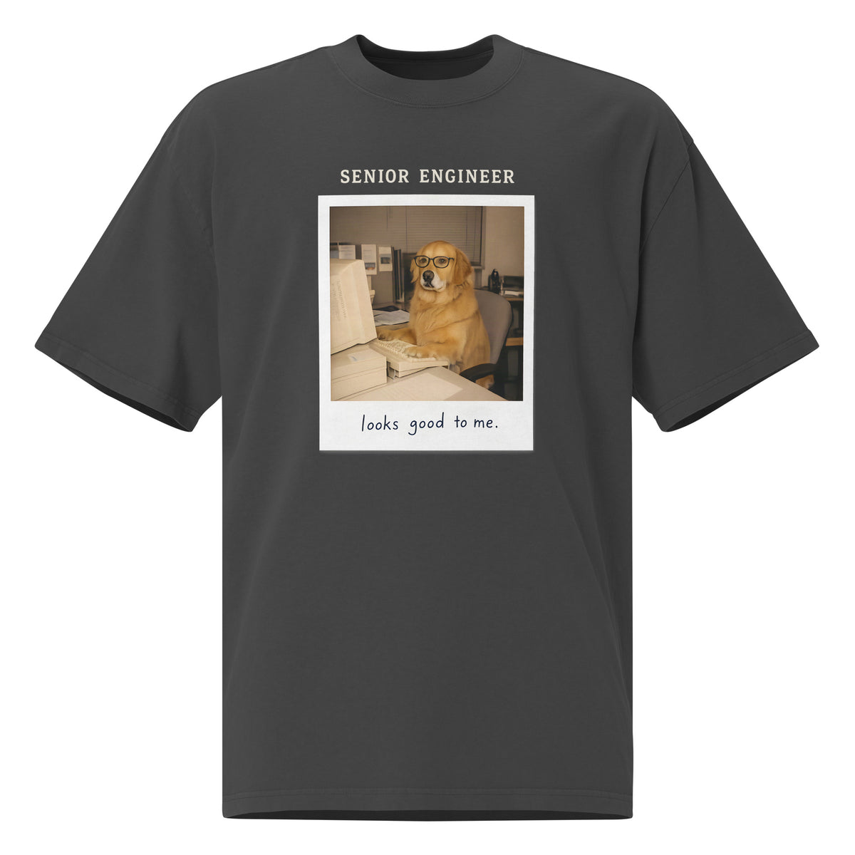 Senior Engineer Heavy Faded Tee in Faded Black