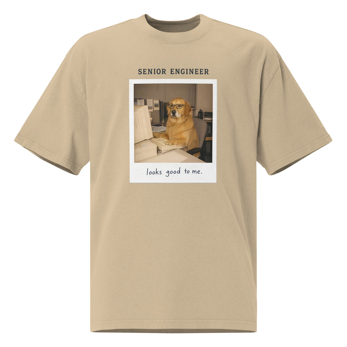 Senior Engineer Heavy Faded Tee in Faded Khaki