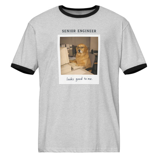 Senior Engineer Ringer Tee in Heather Gray / Black