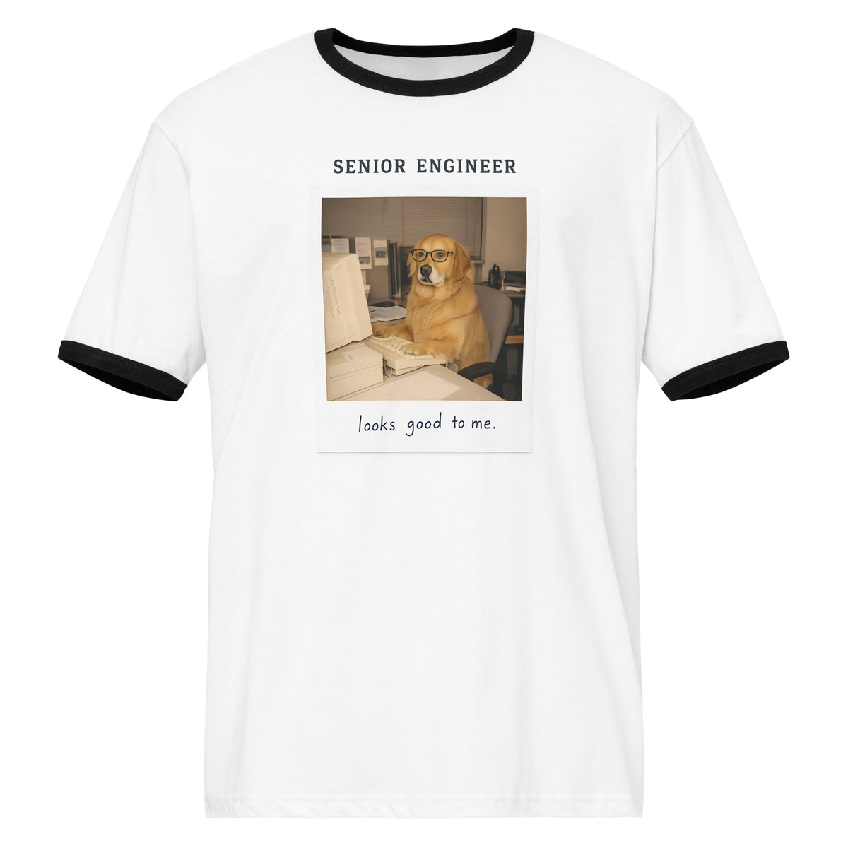 Senior Engineer Ringer Tee in White / Black